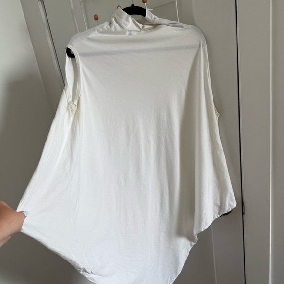 Complex Geometries white asymmetric draped cotton sleeveless top - One Size - Picture 4 of 5